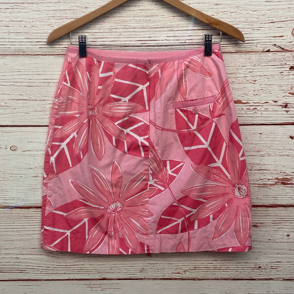 Vintage Lilly Pulitzer White Label Pink Floral Mini Skirt Sz 6 - Picture 4 of 7